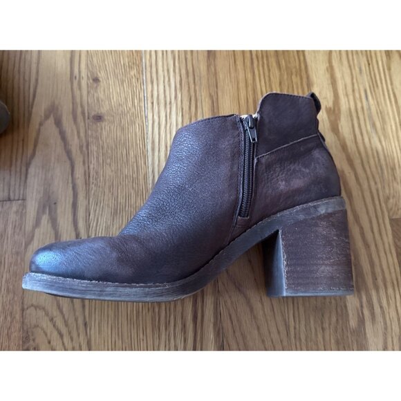 Crown Vintage Womens Ankle Boots Side Zip Brown Leather Size 9 Hashel - Picture 7 of 11